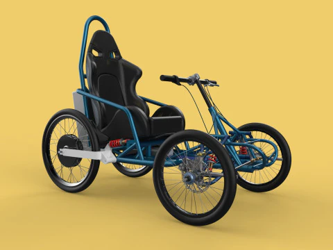 QUAD BICICLETA EL&Eacute;TRICA DE 4 RODAS BICICLETA ATV QUADRICICLO Modelo 3D