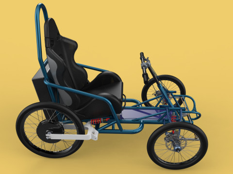 ELECTRIC QUAD BIKE 4 WHEELER BICYCLE ATV QUADRICYCLE Model 3D
