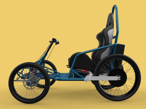 ELECTRIC QUAD BIKE 4 WHEELER BICYCLE ATV QUADRICYCLE Model 3D