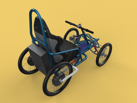 ELECTRIC QUAD BIKE 4 WHEELER BICYCLE ATV QUADRICYCLE Model 3D
