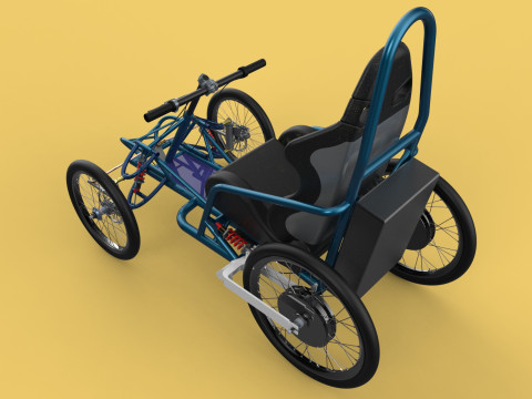 ELECTRIC QUAD BIKE 4 WHEELER BICYCLE ATV QUADRICYCLE Model 3D