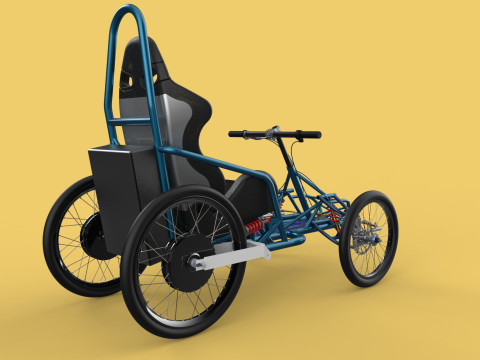 ELECTRIC QUAD BIKE 4 WHEELER BICYCLE ATV QUADRICYCLE Model 3D