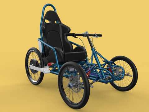 ELECTRIC QUAD BIKE 4 WHEELER BICYCLE ATV QUADRICYCLE Model 3D