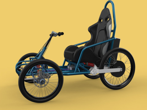 ELECTRIC QUAD BIKE 4 WHEELER BICYCLE ATV QUADRICYCLE Model 3D