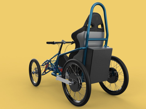 ELECTRIC QUAD BIKE 4 WHEELER BICYCLE ATV QUADRICYCLE Model 3D