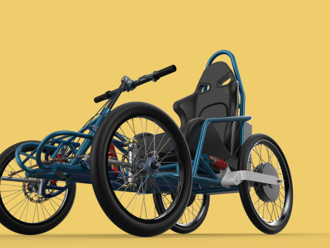 ELECTRIC QUAD BIKE 4 WHEELER BICYCLE ATV QUADRICYCLE Model 3D