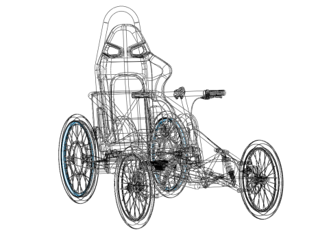 ELECTRIC QUAD BIKE 4 WHEELER BICYCLE ATV QUADRICYCLE Model 3D