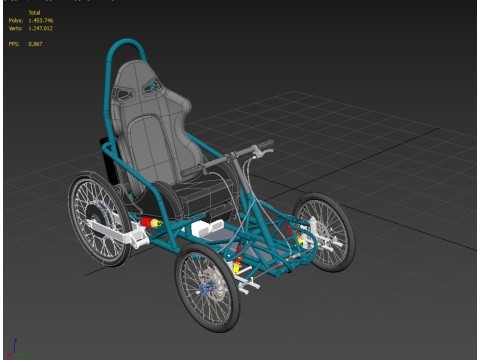 ELECTRIC QUAD BIKE 4 WHEELER BICYCLE ATV QUADRICYCLE Model 3D
