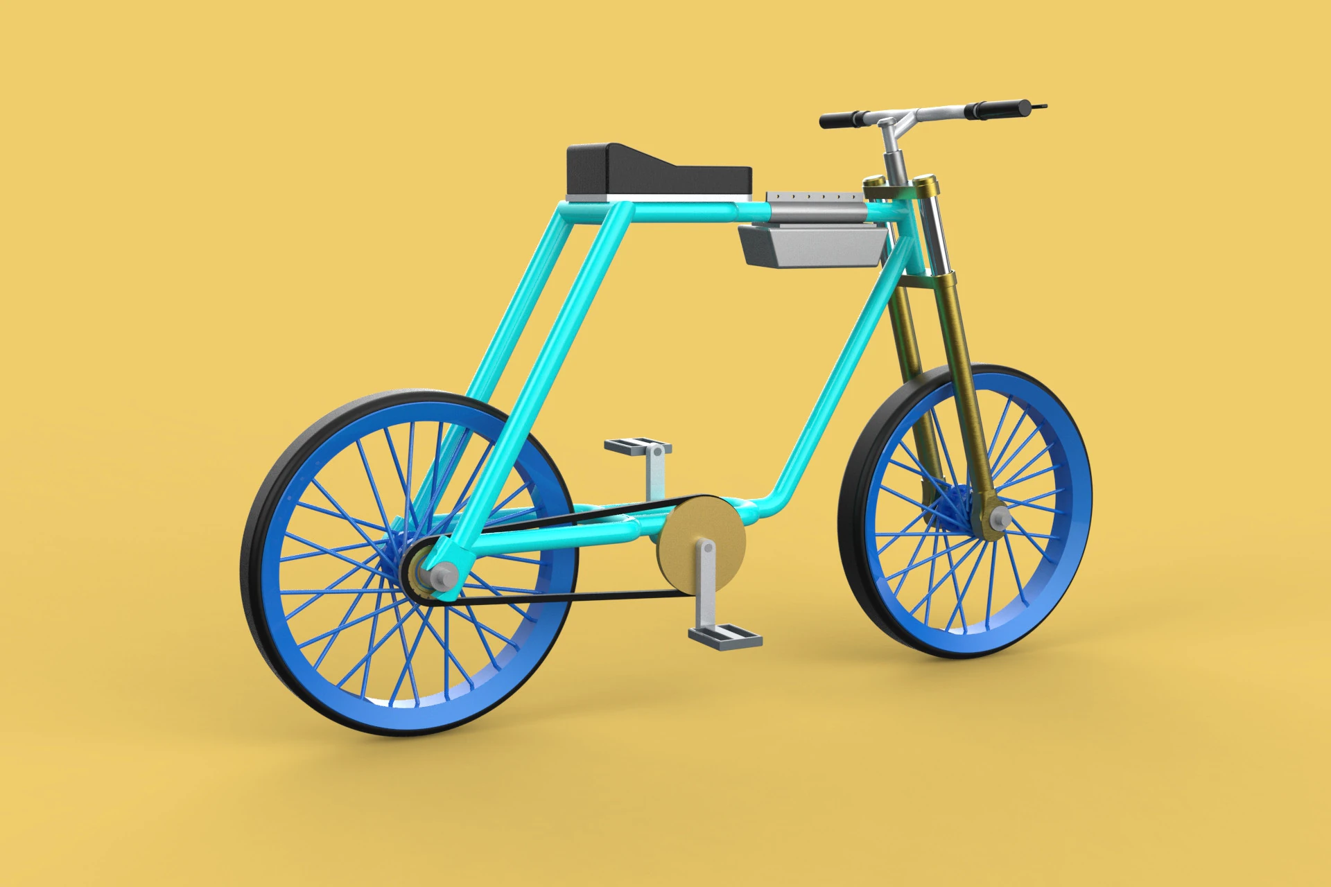 FAT BIKE EBIKE ELECTRIC BICYCLE RETRO 3D Model .c4d .max .obj .3ds .fbx .stl .blend 