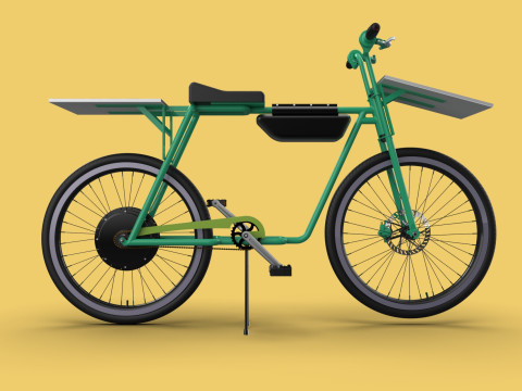 SOLAR CELL PANEL EBIKE ELECTRIC BIKE BICYCLE 3D Model