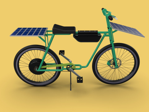 SOLAR CELL PANEL EBIKE ELECTRIC BIKE BICYCLE 3D Model