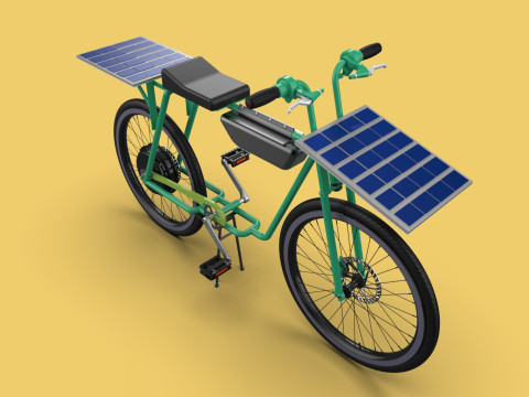 SOLAR CELL PANEL EBIKE ELECTRIC BIKE BICYCLE 3D Model