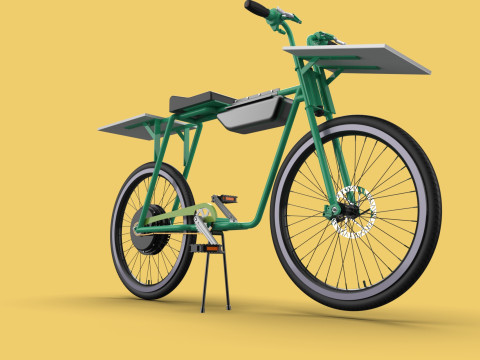 SOLAR CELL PANEL EBIKE ELECTRIC BIKE BICYCLE 3D in 3DExport