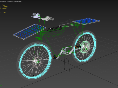SOLAR CELL PANEL EBIKE ELECTRIC BIKE BICYCLE 3D Model