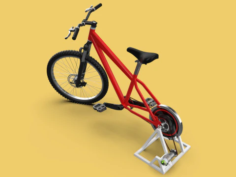 СТАЦИОНАРНЫЙ ВЕЛОСИПЕД ПОДСТАВКА ВЕЛОСИПЕД ГЕНЕРАТОР ПЕДАЛЬ ЗАРЯДНОЕ УСТРОЙСТВО 3D Модель