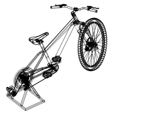 СТАЦИОНАРНЫЙ ВЕЛОСИПЕД ПОДСТАВКА ВЕЛОСИПЕД ГЕНЕРАТОР ПЕДАЛЬ ЗАРЯДНОЕ УСТРОЙСТВО 3D Модель