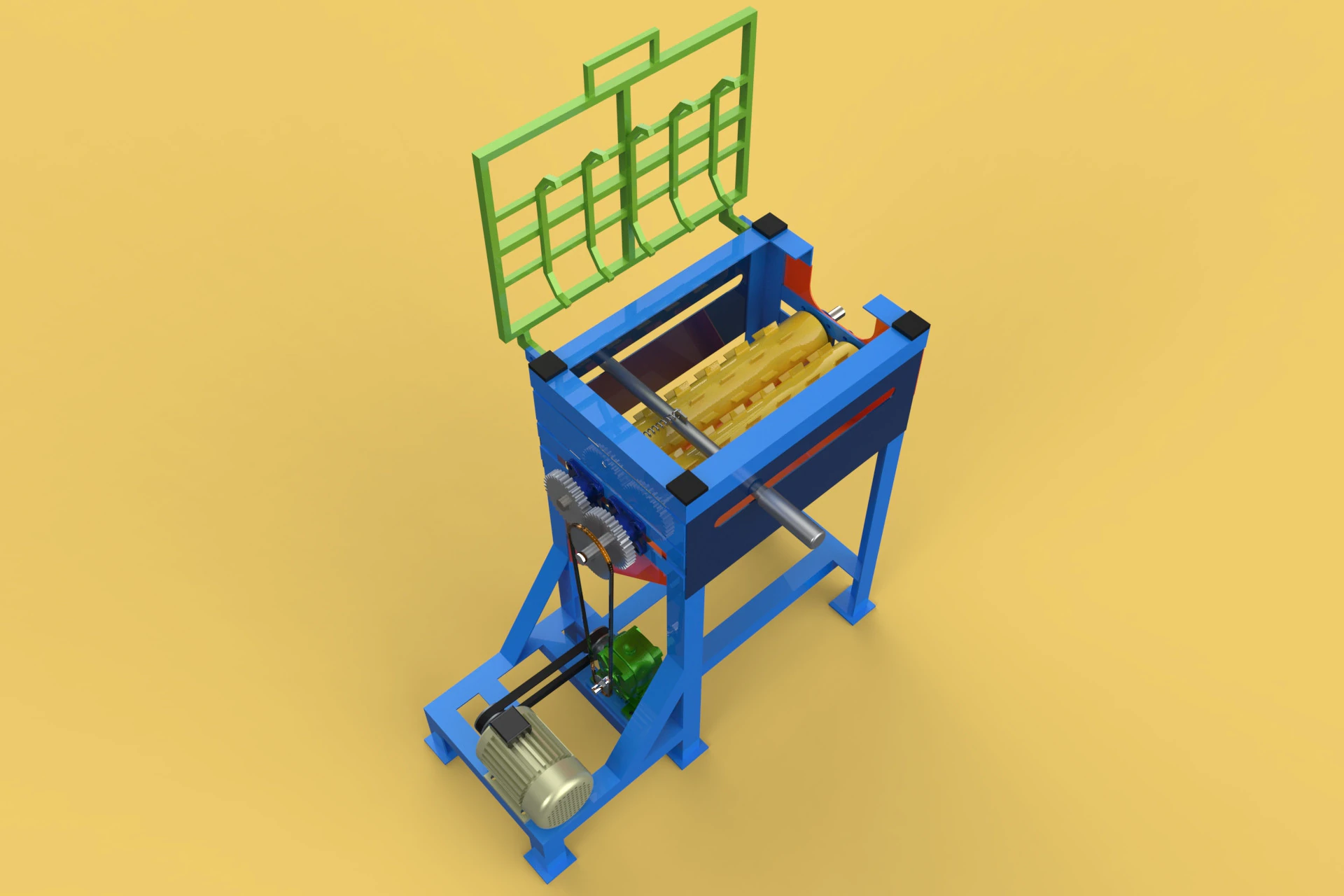 COCONUT DEHUSKING PEELING MACHINE PEELER TOOL REMOVAL SKIN PALM 3D Model .c4d .max .obj .3ds .fbx .stl .blend 