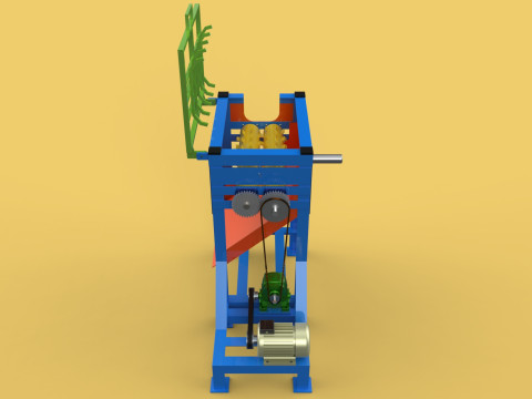 COCONUT DEHUSKING PEELING MACHINE PEELER TOOL REMOVAL SKIN PALM 3D मॉडल