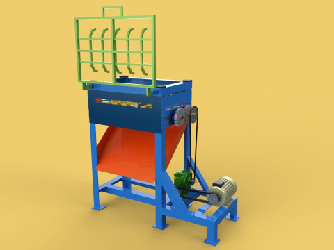 COCONUT DEHUSKING PEELING MACHINE PEELER TOOL REMOVAL SKIN PALM 3D मॉडल