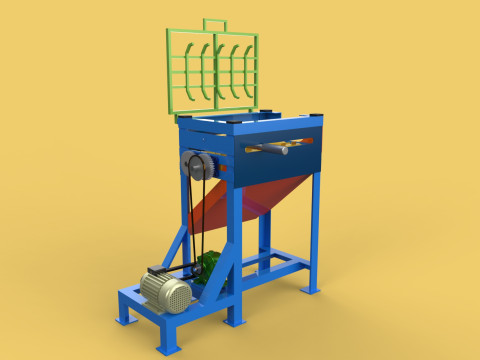 COCONUT DEHUSKING PEELING MACHINE PEELER TOOL REMOVAL SKIN PALM 3D मॉडल