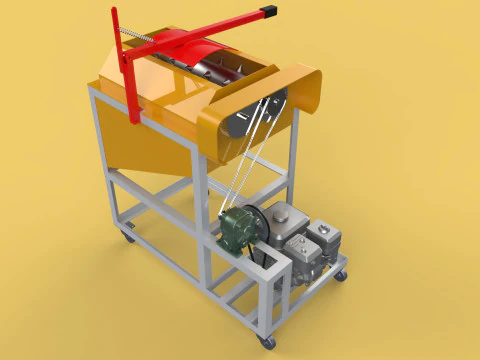 COCONUT DEHUSKER PEELING MACHINE PEELER TOOL REMOVAL SKIN FRUIT 3D Model