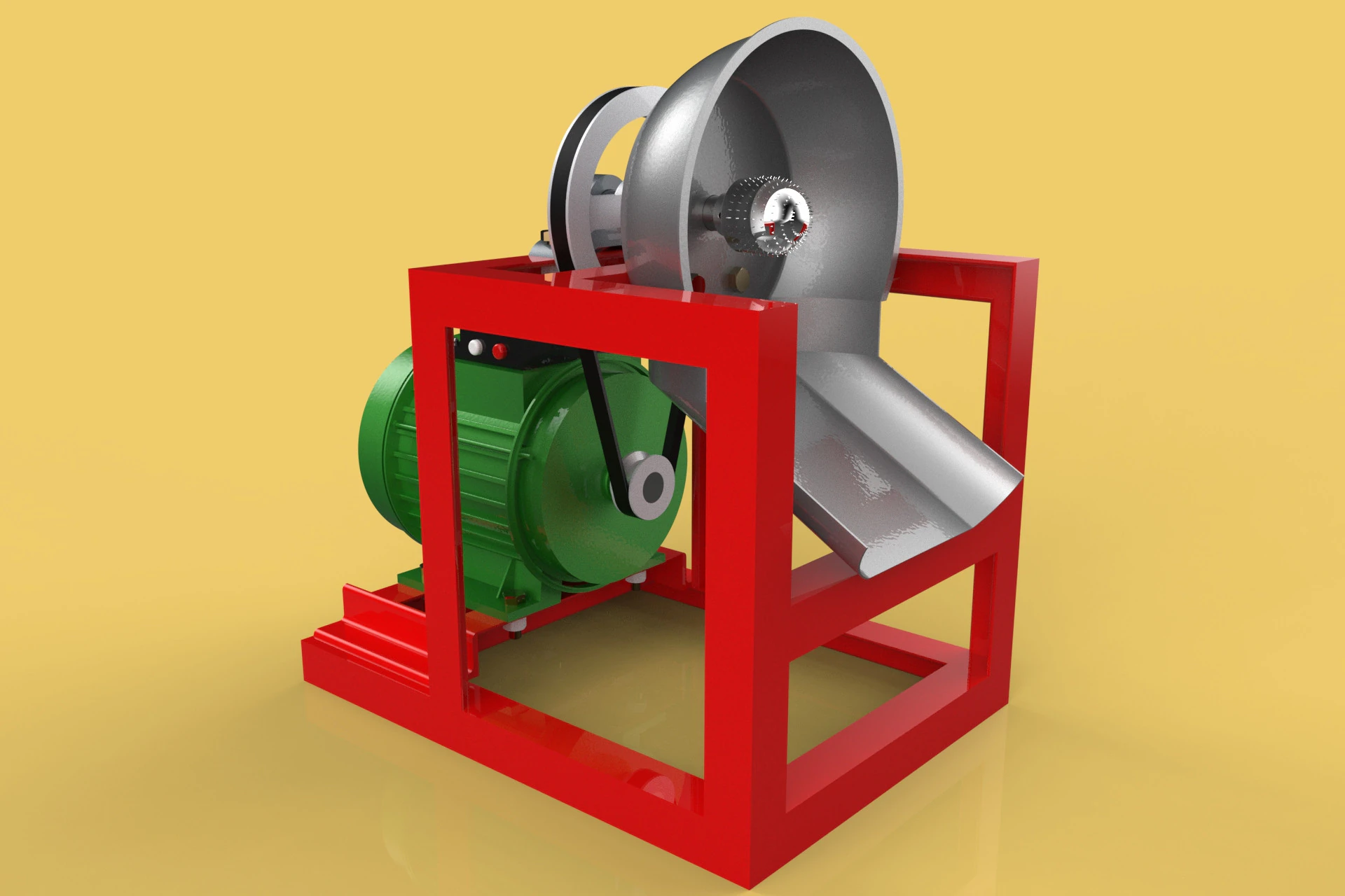 COCONUT GRATING MACHINE GRATER SHREDDER SCRAPER CHOPPER CRUSHER 3D Model .c4d .max .obj .3ds .fbx .stl .blend 