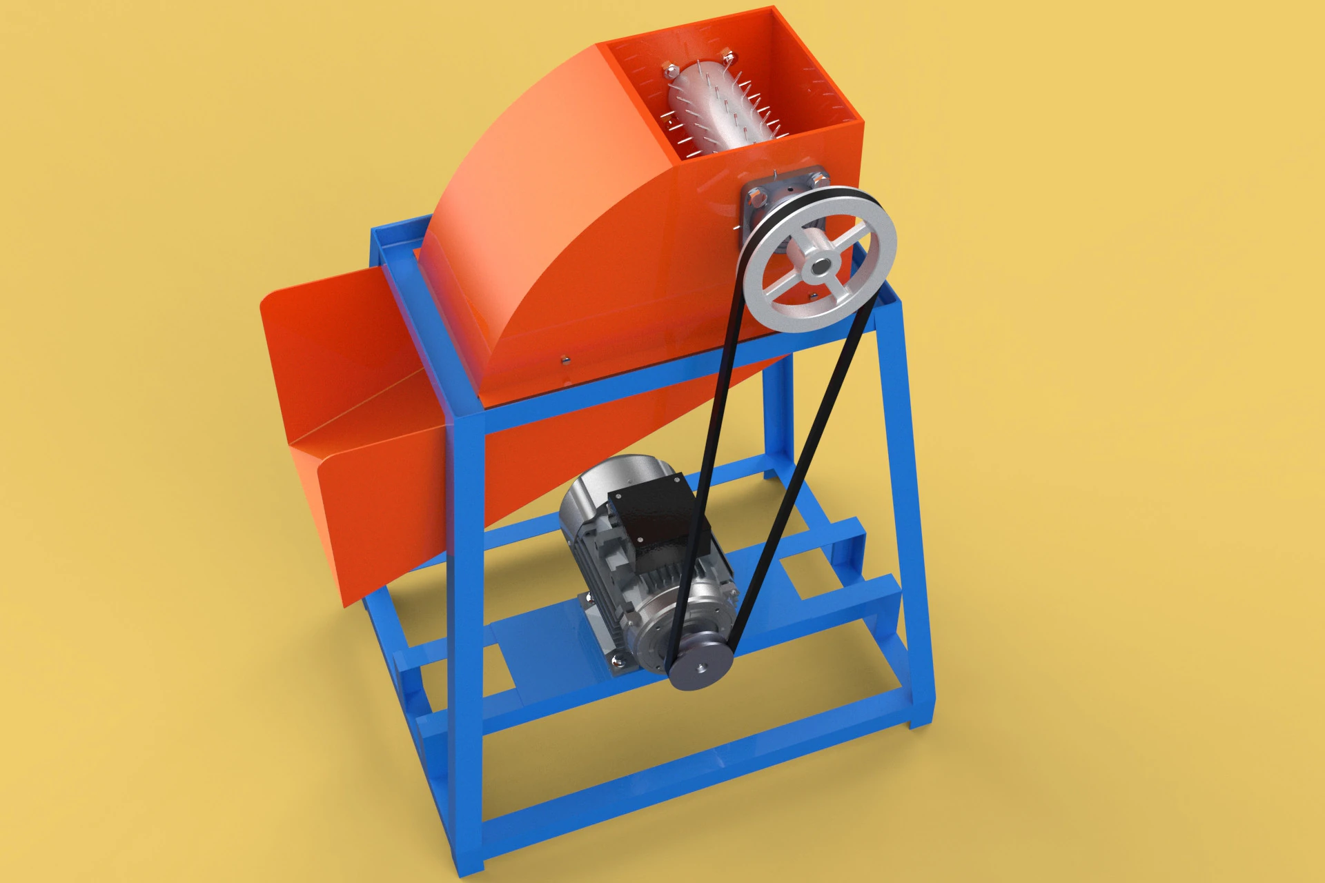 WASTE CRUSHER ORGANIC VEGETABLE COCOPEAT GRINDER MACHINE 3D Model .c4d .max .obj .3ds .fbx .stl .blend 
