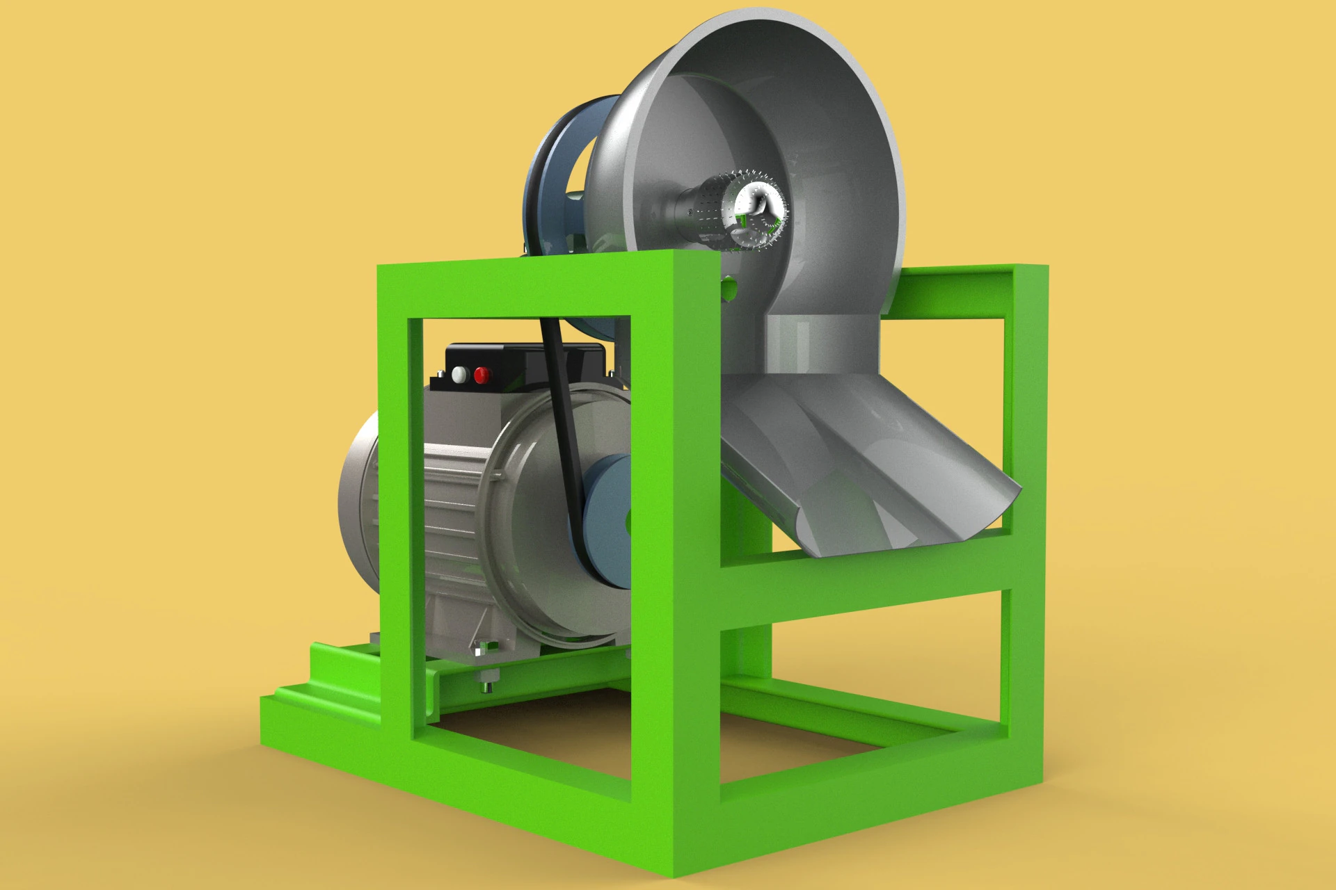 AUTOMATIC COCONUT GRATING MACHINE GRATER SCRAPER CHOPPER 3D Model .c4d .max .obj .3ds .fbx .stl .blend 