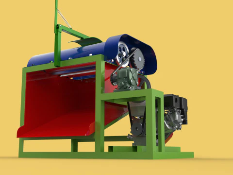 COCONUT PEELING MACHINE PEELER DEHUSKER TOOL REMOVAL SKIN FRUIT 3D Model