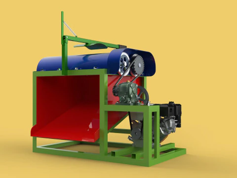 COCONUT PEELING MACHINE PEELER DEHUSKER TOOL REMOVAL SKIN FRUIT 3D Model