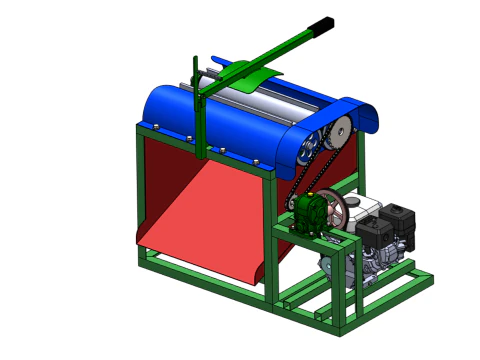 COCONUT PEELING MACHINE PEELER DEHUSKER TOOL REMOVAL SKIN FRUIT 3D Model