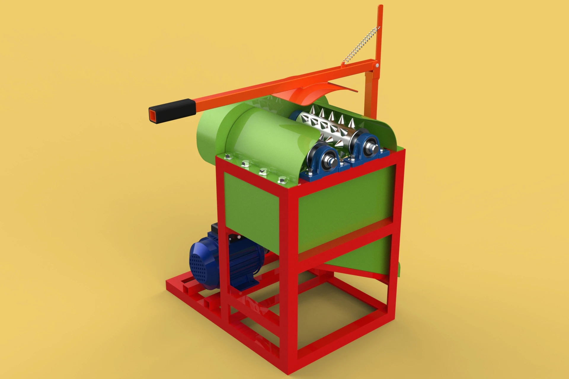 COCONUT PEELING TOOL DEHUSKER PEELER MACHINE REMOVAL SKIN FRUIT 3D Model .c4d .max .obj .3ds .fbx .stl .blend 