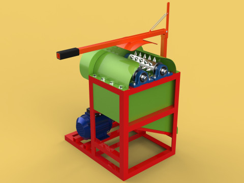 COCONUT PEELING TOOL DEHUSKER PEELER MACHINE REMOVAL SKIN FRUIT 3D Model
