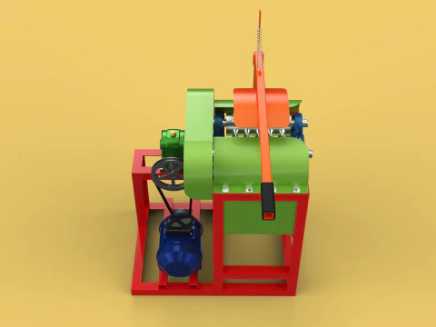 COCONUT PEELING TOOL DEHUSKER PEELER MACHINE REMOVAL SKIN FRUIT 3D Model