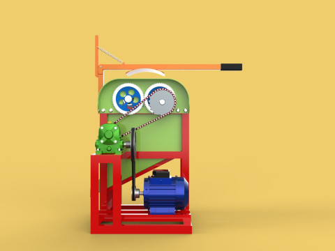 COCONUT PEELING TOOL DEHUSKER PEELER MACHINE REMOVAL SKIN FRUIT 3D Модель