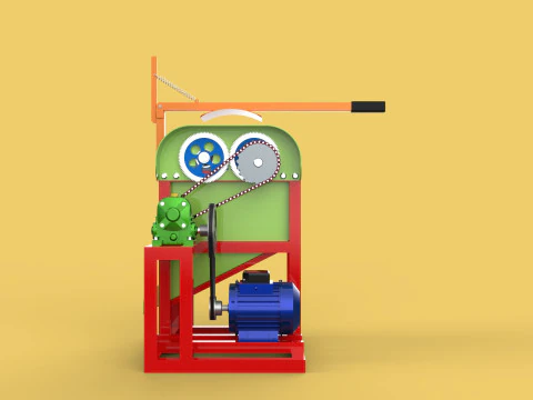 COCONUT PEELING TOOL DEHUSKER PEELER MACHINE REMOVAL SKIN FRUIT 3D Model