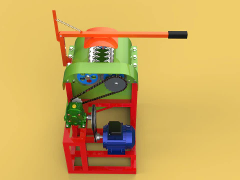 COCONUT PEELING TOOL DEHUSKER PEELER MACHINE REMOVAL SKIN FRUIT 3D Model