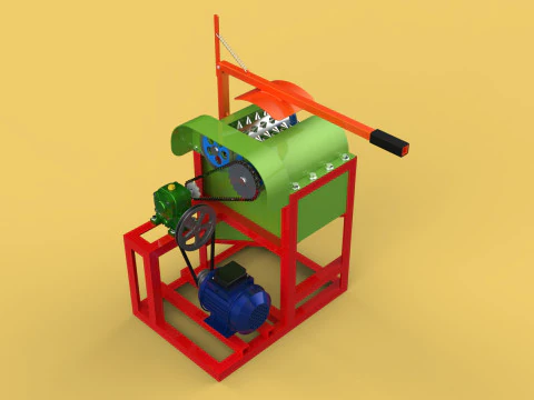 COCONUT PEELING TOOL DEHUSKER PEELER MACHINE REMOVAL SKIN FRUIT 3D Model