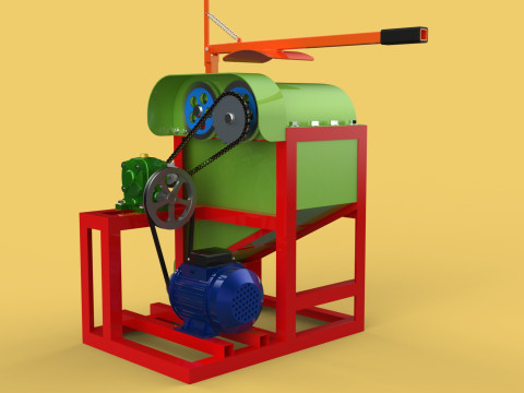 COCONUT PEELING TOOL DEHUSKER PEELER MACHINE REMOVAL SKIN FRUIT 3D Модель