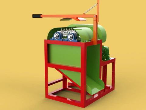 COCONUT PEELING TOOL DEHUSKER PEELER MACHINE REMOVAL SKIN FRUIT 3D Model