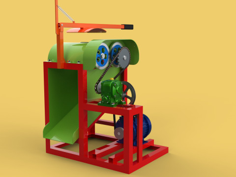 COCONUT PEELING TOOL DEHUSKER PEELER MACHINE REMOVAL SKIN FRUIT 3D Модель