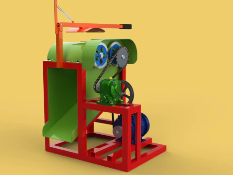COCONUT PEELING TOOL DEHUSKER PEELER MACHINE REMOVAL SKIN FRUIT 3D Model