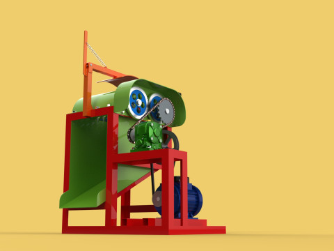 COCONUT PEELING TOOL DEHUSKER PEELER MACHINE REMOVAL SKIN FRUIT 3D Модель