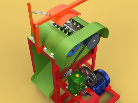 COCONUT PEELING TOOL DEHUSKER PEELER MACHINE REMOVAL SKIN FRUIT 3D Модель