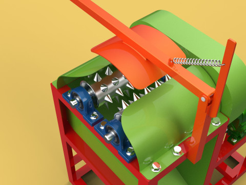 COCONUT PEELING TOOL DEHUSKER PEELER MACHINE REMOVAL SKIN FRUIT 3D Модель