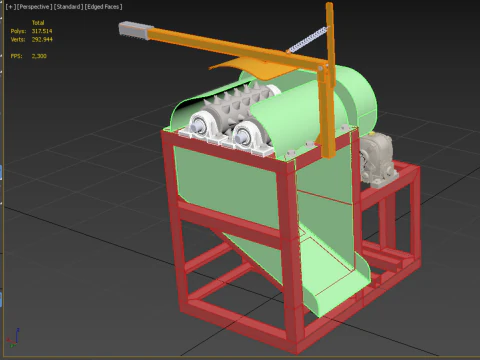 COCONUT PEELING TOOL DEHUSKER PEELER MACHINE REMOVAL SKIN FRUIT 3D Model