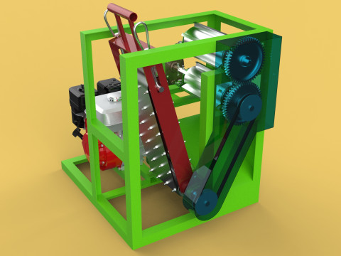 PEELER MACHINE COCONUT TOOL CONVEYOR CUTTING SHELLER SKIN FRUIT Modelo 3D