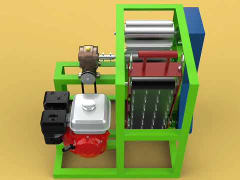 PEELER MACHINE COCONUT TOOL CONVEYOR CUTTING SHELLER SKIN FRUIT 3D Model