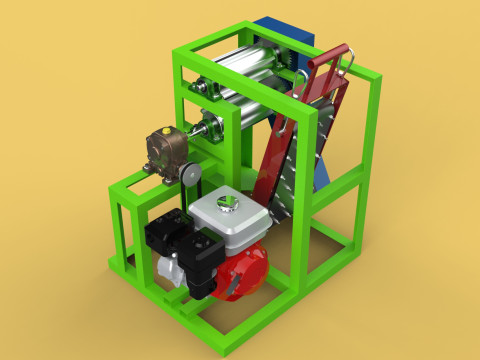 PEELER MACHINE COCONUT TOOL CONVEYOR CUTTING SHELLER SKIN FRUIT 3D Model