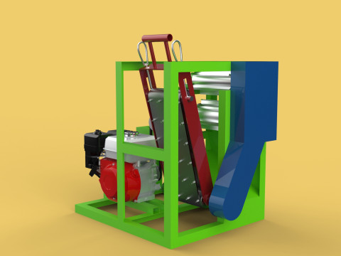 PEELER MACHINE COCONUT TOOL CONVEYOR CUTTING SHELLER SKIN FRUIT 3D Model